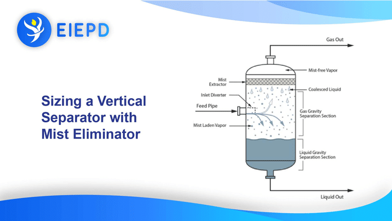 sizing a vertical separator with mist eliminator